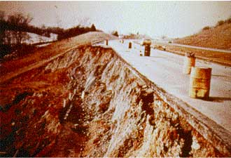 Shale embankment failure on I-64 in Indiana