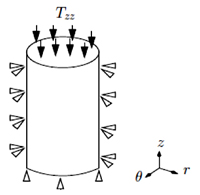 Illustration. Schematic for the one-dimensional compression problem. Click here for more information.