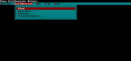 Figure 16. Screen shot. Calibration menu. This figure shows a screen capture of the calibration menu in the ICC software.