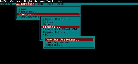 Figure 19. Screen shot. Sensor spacing submenu. This figure shows a screen capture of the sensor spacing sub menu in the ICC software.