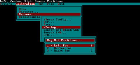 Figure 20. Screen shot. Key rut positions screen. This figure shows a screen capture of the key rut positions screen in the ICC software.