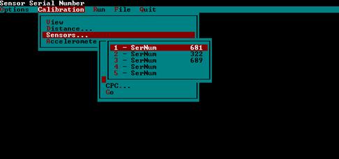 Figure 23. Screen shot. Sensor serial number screen. This figure shows a screen capture of the sensor serial number screen in the ICC software.