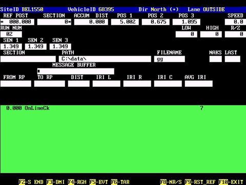 Figure 45. Screen shot. Run screen of MDR program. This figure shows a screen capture of the run screen in the ICC MDR software.