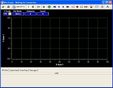 Figure 51. Screen shot. WinGraph program running in system 1. This figure shows a screen capture of the ICC WinGraph software as it appears on the screen when the computer is switched to system 1