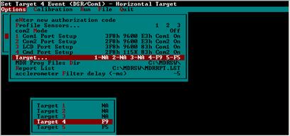 Figure 85. Screen shot. Photocell target parameters for determining horizontal photocell offset. This figure is a screen capture of the ICC software that shows the photocell target parameters for determining the horizontal photocell offset.