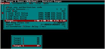 Figure 86. Screen shot. Photocell target parameters for determining vertical photocell offset. This figure is a screen capture of the ICC software that shows the photocell target parameters for determining the vertical photocell offset.