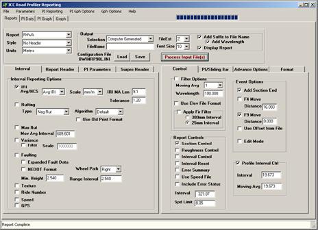 Figure 87. Screen shot. WinReport program menus. This figure is a screen capture of the WinReport program that shows the different menus.