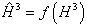 Equation 110. Definition of vector H hat for the transferred value of the output node. H hat superscript 3 equals f times parenthesis H superscript 3 end parenthesis.