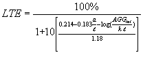 Equation 9 Zollinger's model.  Load transfer efficiency index equals 100 percent divided by the sum total of 1 plus the total of 10 multiplied by the sum total of 0.214 minus 0.183 times the equivalent radius of the applied load divided by the portland cement concrete slab radius of relative stiffness minus the log rhythm of the total joint stiffness divided by the subgrade K-value times the portland cement concrete slab radius of relative stiffness, divided by 1.18.