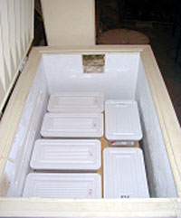 Figure 69. Photo. Open chest freezer.