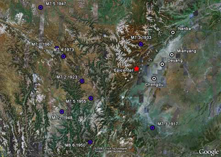 Map. Historical Earthquake Activity. Click here for more information.