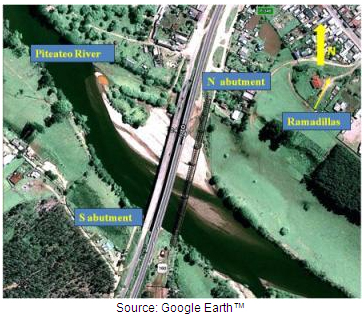 Photo. Satellite image of Ramadillas bridges. Click here for more information.