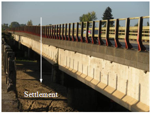 Photo. Deck misalignment under east Ramadillas bridge. Click here for more information.