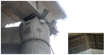Photo. Displaced elastomeric bearing on Lo Echevers bridge. Click here for more information.