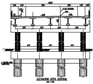 Illustration. Intermediate bent details for Romero bridge. Click here for more information.
