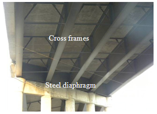 Photo. Cross frames on Quilicura railway overcrossing. Click here for more information.