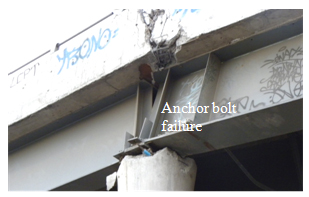 Photo. Damage to anchor bolts on Quilicura railway overcrossing. Click here for more information.