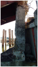 Photo. Shear crack in Tubul bridge. Click here for more information.