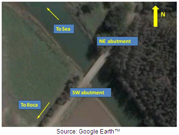 Photo. Satellite image of Pichibudis bridge. Click here for more information.