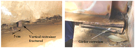 Photo. Damage on south abutment due to corrosion in Pichibudis bridge. Click here for more information.