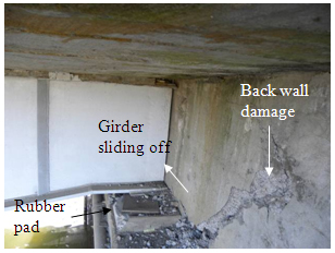 Photo. Damage at south abutment of El Bar bridge. Click here for more information.
