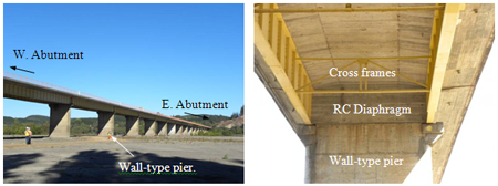 Photo. Side view and superstructure details for Itata River bridge. Click here for more information.