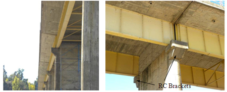 Photo. Girder supports at each pier of Itata River bridge. Click here for more information.