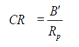 CR equals B prime divided by R subscript p. 