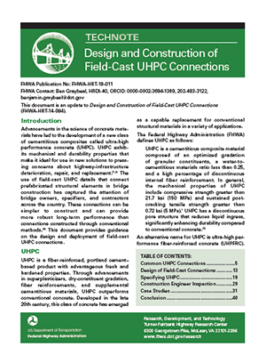 TECHNOTE
Design and Construction of
Field-Cast UHPC Connections