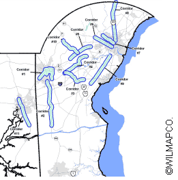 Figure 20. Map. Identified congested corridors.(48