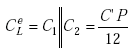 Equation A-15. C subscript L superscript E equals the quotient of the numerator C prime times P all over 3.