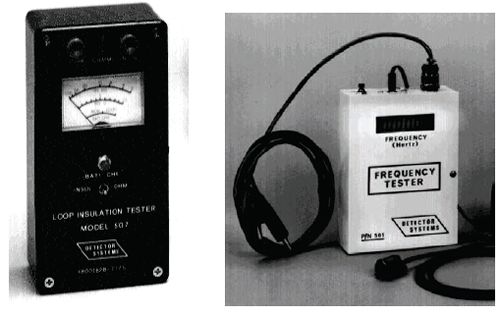 Figure 5-26. Loop test devices. Photographs of insulation tester and frequency tester.