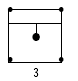 Row 14 —Square with very small black circles at each corner. A horizontal line across the upper two-thirds has a small black circle hanging from it by a short black line. The numeral 3 is printed below the bottom of the square. All of this represents item 13, with 85-millimeter (3.3-inch) diameter by 1830-millimeter (72.0-inch) steel footing, number 2/0 wire, 4 rods.
