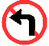 Figure 3b of chapter 4: Icon - wrong way to create no left hand turn sign.