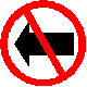 Figure 3c of chapter 4: Icon indicates no left turn