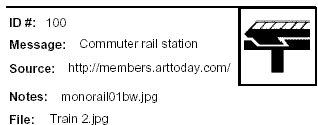 Icon Message: Commuter rail station