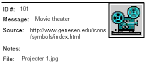 Icon Message: Movie Theater (clip art of film projecter)
