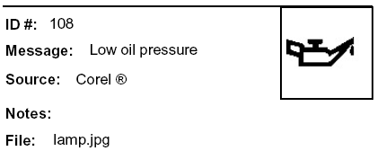 Message: Icon for Low oil pressure
