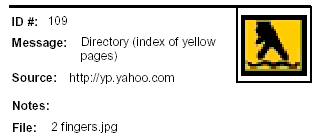 Icon Message: Directory with 2 fingers (index of yellow pages)