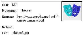 Icon Message: theater (clip art of theater masks)