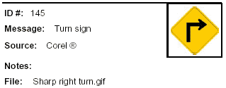 Icon Message: Turn sign