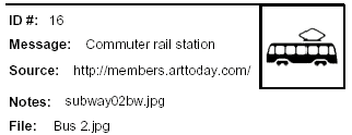 Icon Message: Commuter rail station