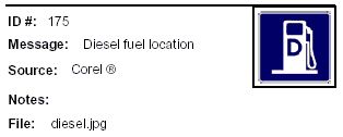 Icon Message: Diesel fuel location