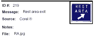 Icon Message: Rest area exit
