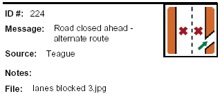 Icon Message:Road closed ahead - alternate route