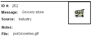Icon Message: Grocery Store. Clip art of small grocery cart.