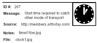 Icon Message: Start time required to catch other mode of transport