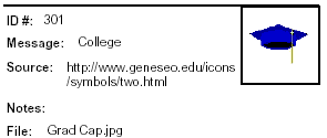 Icon Message: College (clip art of graduation cap)