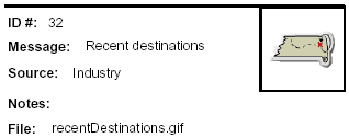 Icon Message: Recent destinations