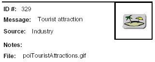 Icon Message: Tourist attraction (Clip art of and island)